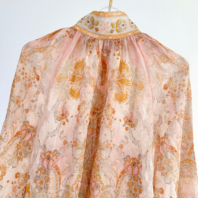 ZIMMERMANN HIGH-NECK FLARE-SLEEVE TOP 270178