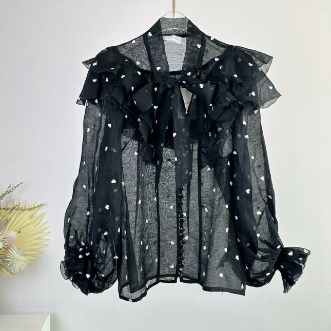 ZIMMERMANN RUFFLED CHIFFON BLOUSE 270159