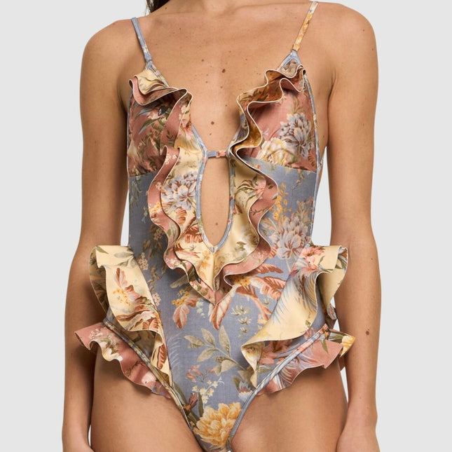 ZIMMERMANN BIKINI TALLOW FLORAL PATCHWORK PATTERN 270512