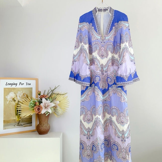 DEEP V-NECK DRESS WITH SIDE SLIT 266467