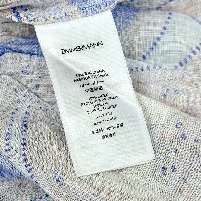 HIGH-NECK LONG-SLEEVE PRINTED DRESS IN PURPLE AND YELLOW