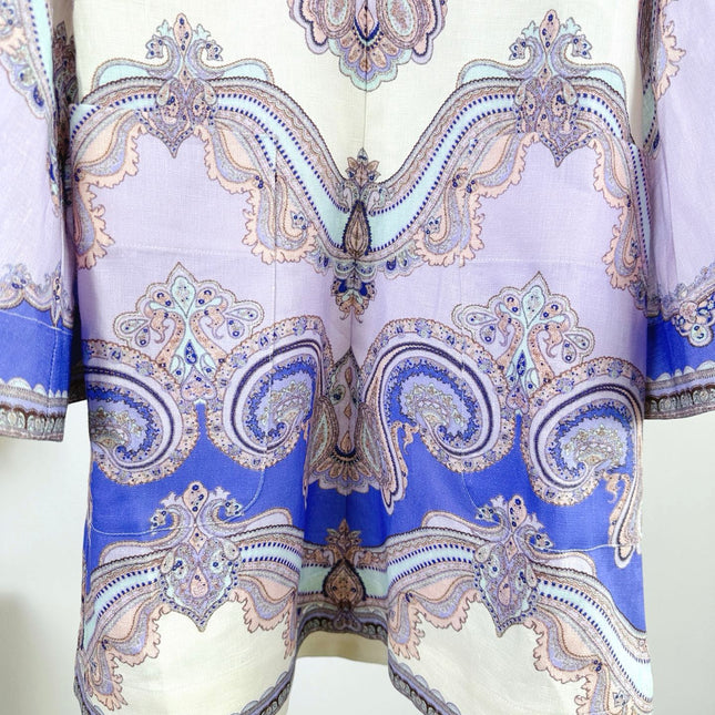 V-NECK PRINTED DRESS BACK ZIPPER