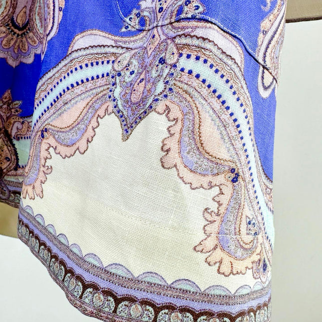 V-NECK PRINTED DRESS BACK ZIPPER