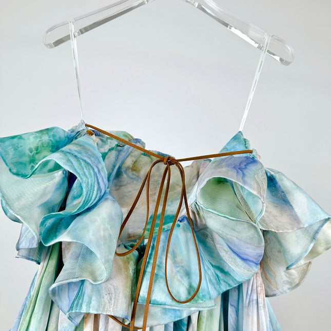 ZIMMERMANN PLEATED SILK MINI SKIRT 270236