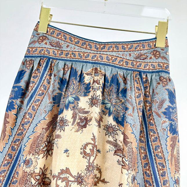 LONG SKIRT PRINTED 25S IN SPUN SILK 266326