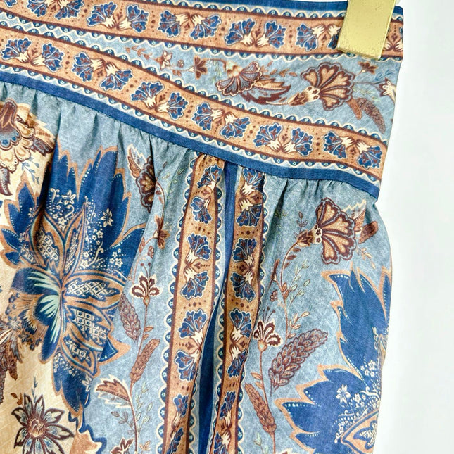 LONG SKIRT PRINTED 25S IN SPUN SILK 266326