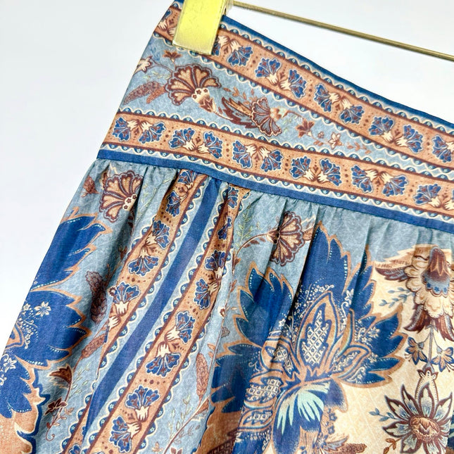 LONG SKIRT PRINTED 25S IN SPUN SILK 266326