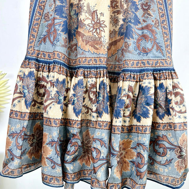 LONG SKIRT PRINTED 25S IN SPUN SILK 266326
