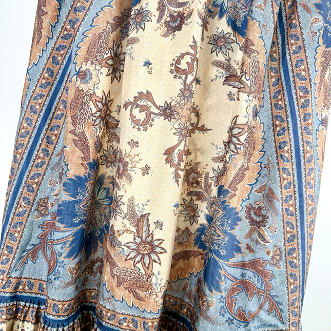 LONG SKIRT PRINTED 25S IN SPUN SILK 266326