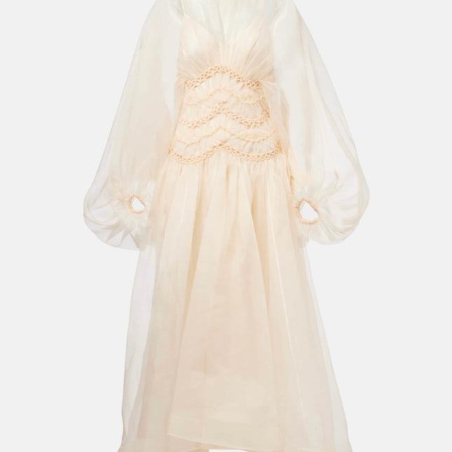 ZIMMERMANN LONG-SLEEVE PUFF-SLEEVE DRESS 270474