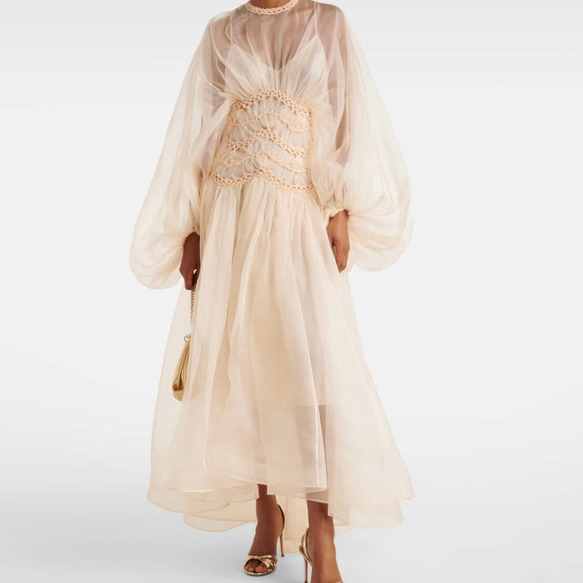 ZIMMERMANN LONG-SLEEVE PUFF-SLEEVE DRESS 270474