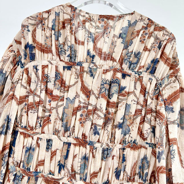 ZIMMERMANN TIERED PLEATED MIDI DRESS 270241