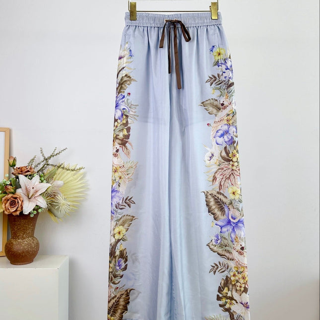 ZIMMERMANN WIDE-LEG PANTS WITH WAIST TIE 270125