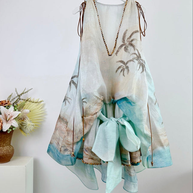 ZIMMERMANN BALANCE DEEP V-NECK MINI DRESS 270315