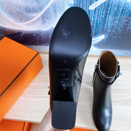 STORY ANKLE BOOT 7 CM IN BLACK LAMBSKIN