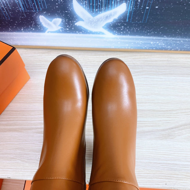 STORY BOOT 7 CM IN BRONZE BROWN LAMBSKIN