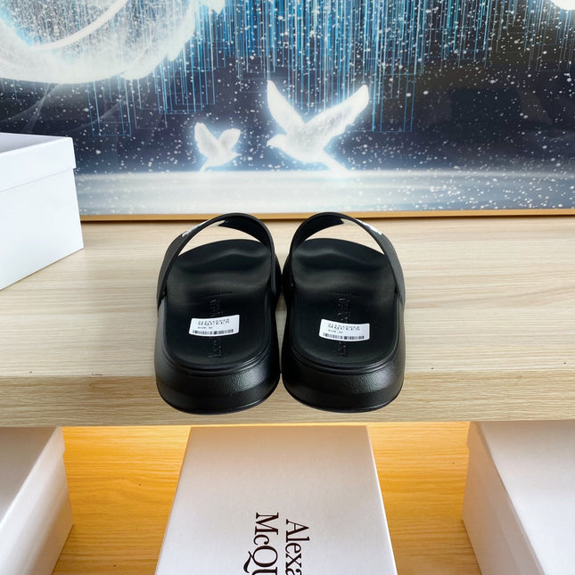 SLIDES SANDAL IN BLACK TPU WITH WHITE LOGO