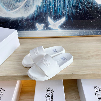 SLIDES SANDAL IN WHITE TPU WITH EMBOSSED LOGO