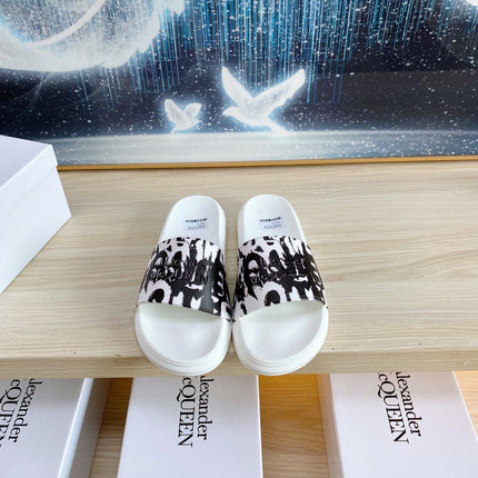 SLIDES SANDAL IN WHITE TPU GRAPHIC STRAP