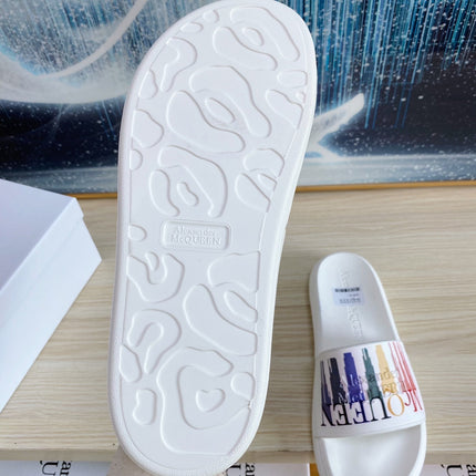 SLIDES SANDAL IN WHITE TPU MULTICOLOR STRIPES STRAP