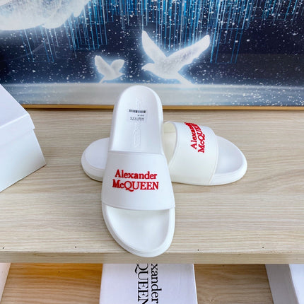 SLIDES SANDAL IN WHITE TPU WITH RED EMBOSSED LOGO