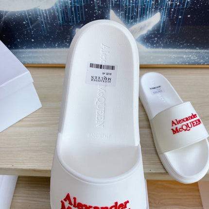 SLIDES SANDAL IN WHITE TPU WITH RED EMBOSSED LOGO
