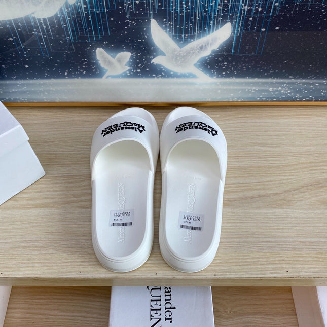 SLIDES SANDAL IN WHITE TPU SINGLE STRAP LOGO