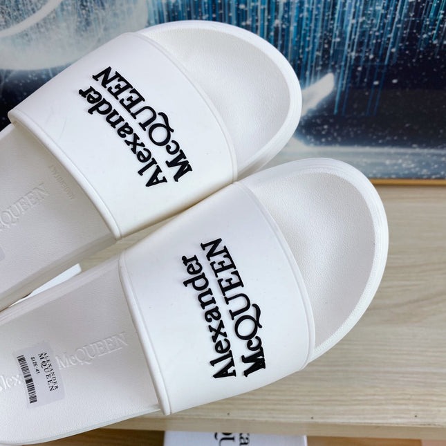 SLIDES SANDAL IN WHITE TPU SINGLE STRAP LOGO