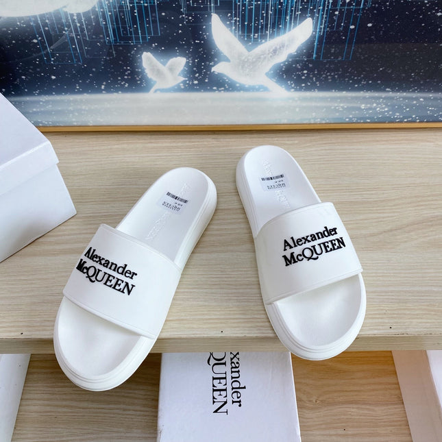 SLIDES SANDAL IN WHITE TPU SINGLE STRAP LOGO