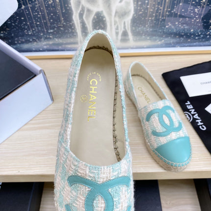 CC ESPADRILLES PLATFORM IN PASTEL BLUE TWEED