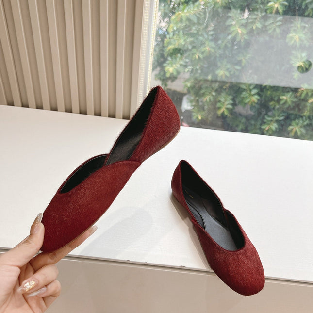 SL GEMMA BALLET FLAT GARNET FUR