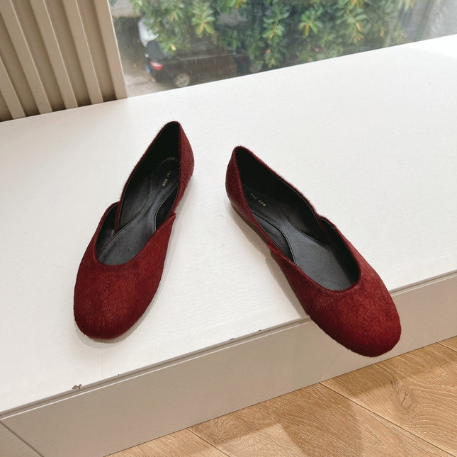 SL GEMMA BALLET FLAT GARNET FUR
