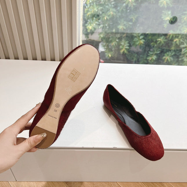 SL GEMMA BALLET FLAT GARNET FUR