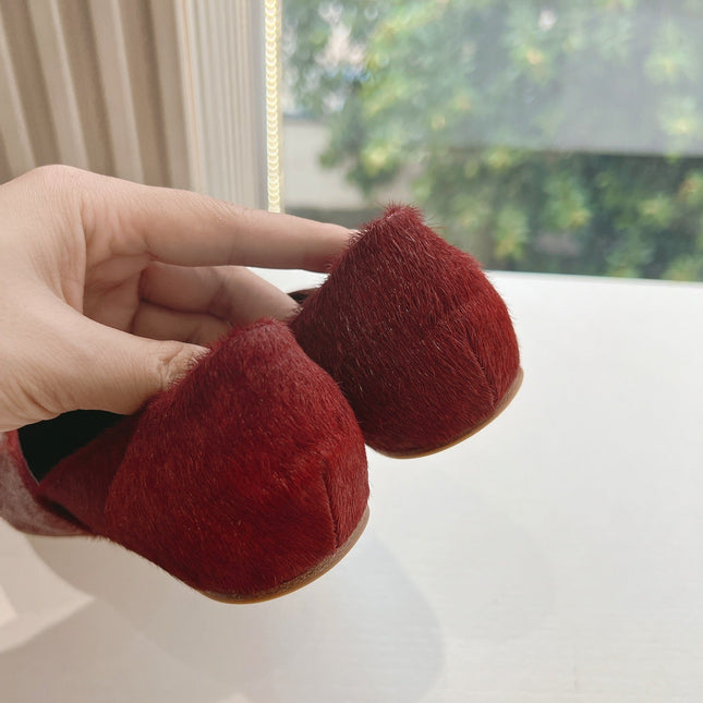 SL GEMMA BALLET FLAT GARNET FUR