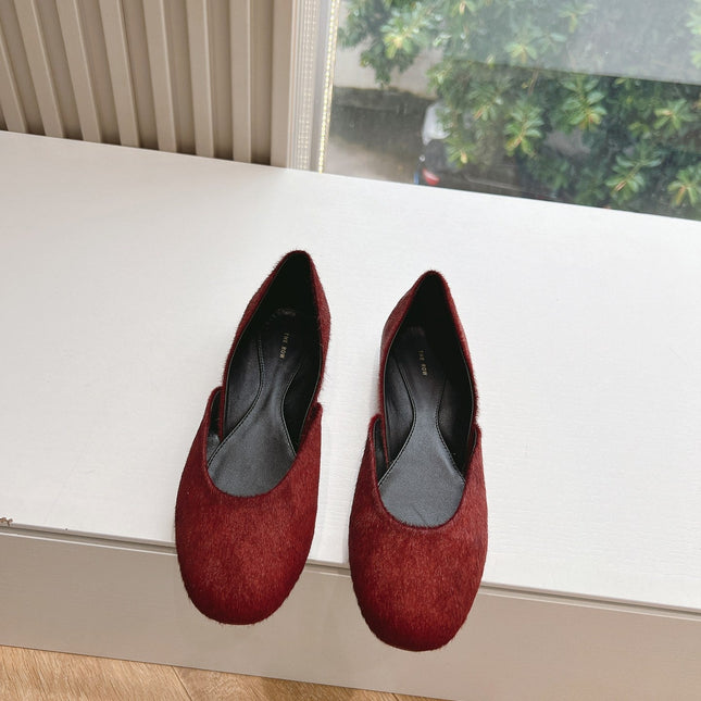 SL GEMMA BALLET FLAT GARNET FUR