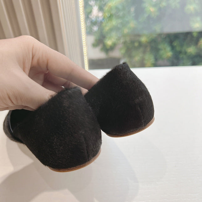 SL GEMMA BALLET FLAT BLACK FUR