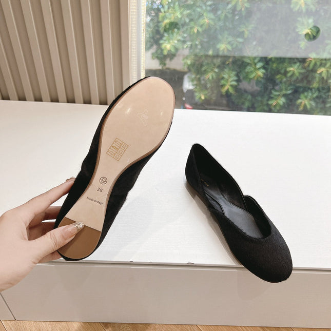 SL GEMMA BALLET FLAT BLACK FUR