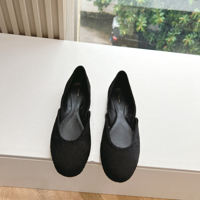 SL GEMMA BALLET FLAT BLACK FUR