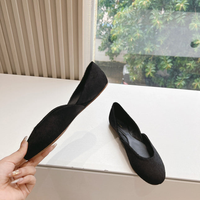 SL GEMMA BALLET FLAT BLACK FUR