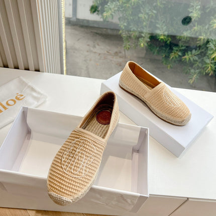 WOVEN LOAFER IN TAN BEIGE RAFFIA