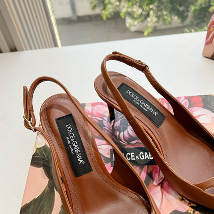 DG 70MM FOOTWEAR – BLUSH IN BROWN CALFSKIN SLINGBACK