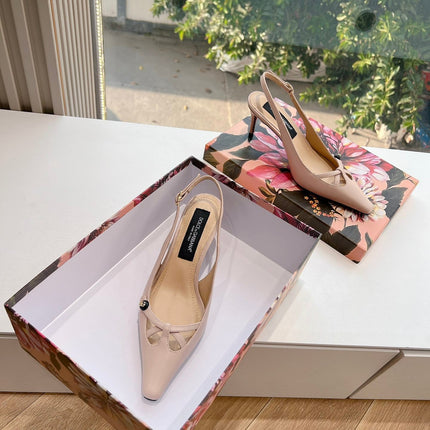 DG 70MM FOOTWEAR – BLUSH IN BEIGE CALFSKIN SLINGBACK