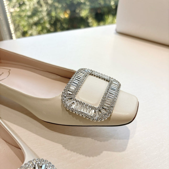 BELLE VIVIER BALLERINAS IN PARCHMENT BEIGE SMOOTH LAMBSKIN