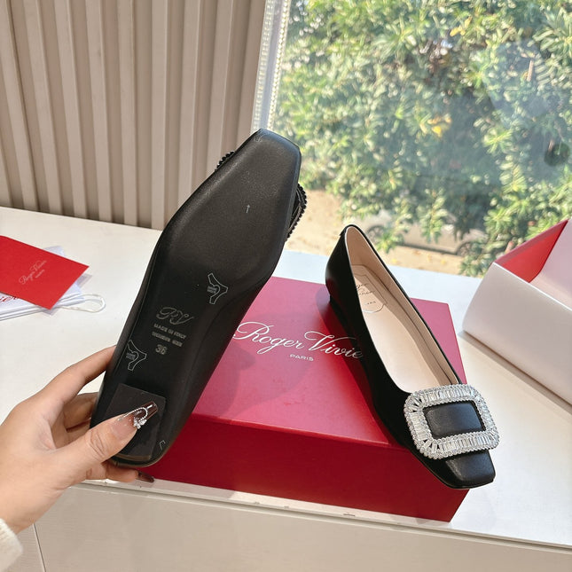 BELLE VIVIER BALLERINAS IN BLACK SMOOTH LAMBSKIN