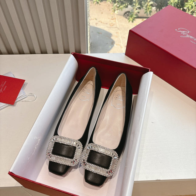 BELLE VIVIER BALLERINAS IN BLACK SMOOTH LAMBSKIN