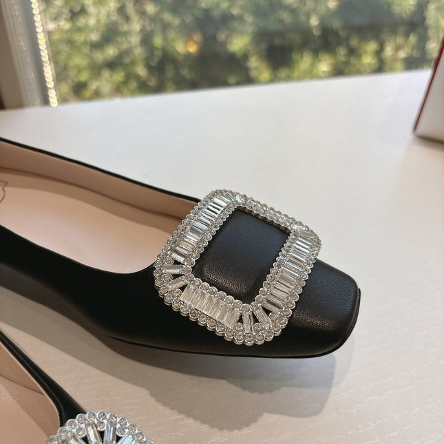 BELLE VIVIER BALLERINAS IN BLACK SMOOTH LAMBSKIN