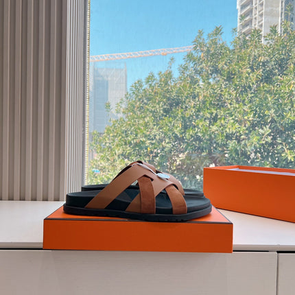 KAZIMIR SANDAL IN BRONZE BROWN CALFSKIN AND SUEDE