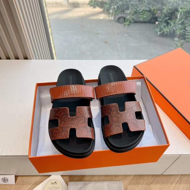 CHYPRE SANDAL IN PECAN BROWN LIZARD SKIN