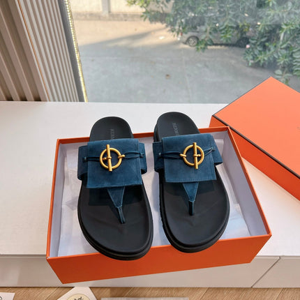 JOYCE SANDAL IN NAVY BLUE SUEDE