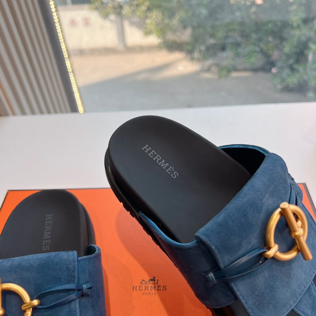 JOYCE SANDAL IN NAVY BLUE SUEDE